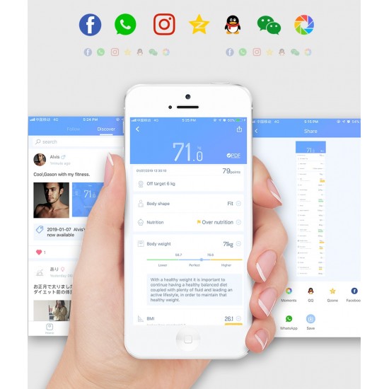 Inteligentná Bluetooth váha spárovateľná s Android alebo IOS zariadeniami