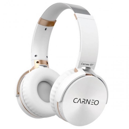 Dizajnovo príťažlivé, štýlové, nastaviteľné biele bezdrôtové Bluetooth slúchadlá s MP3 a FM rádiom