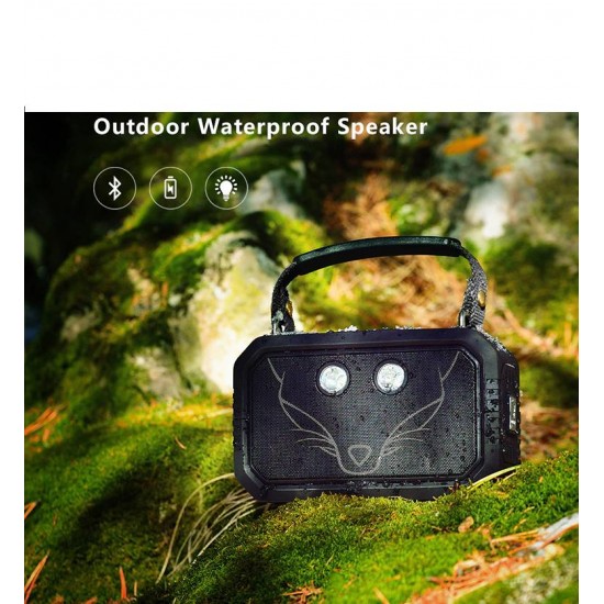 Outdoorový prenosný Bluetooth reproduktor, kvalitný zvuk, vodeodolný, pasívna ozvučnica, vstavané svetlo
