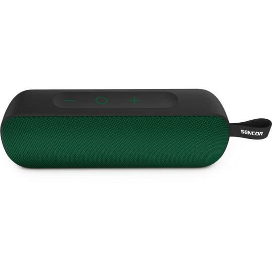 Kvalitnou tkaninou prekrytý vodeodolný 10W Bluetooth prenosný reproduktor, slot na SD kartu, FM rádio