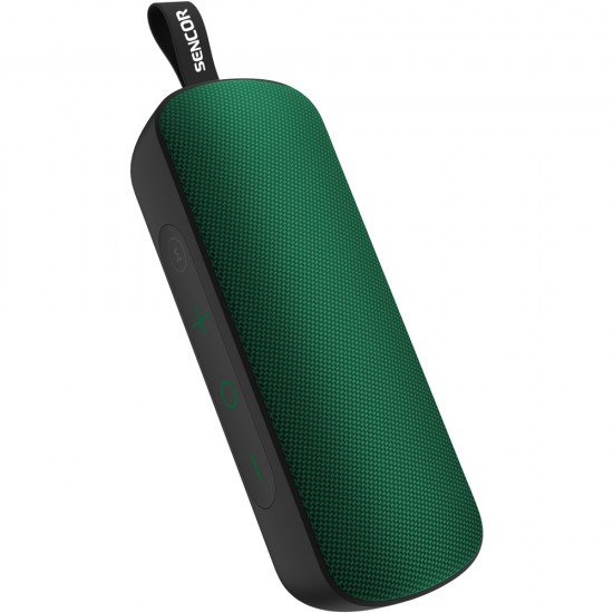 Kvalitnou tkaninou prekrytý vodeodolný 10W Bluetooth prenosný reproduktor, slot na SD kartu, FM rádio